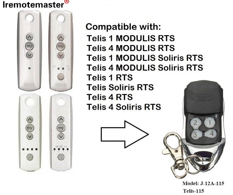 Telis 1 RTS Telis Soliris RTS 4 RTS autotallin oven kaukosäädin 433.42MHz